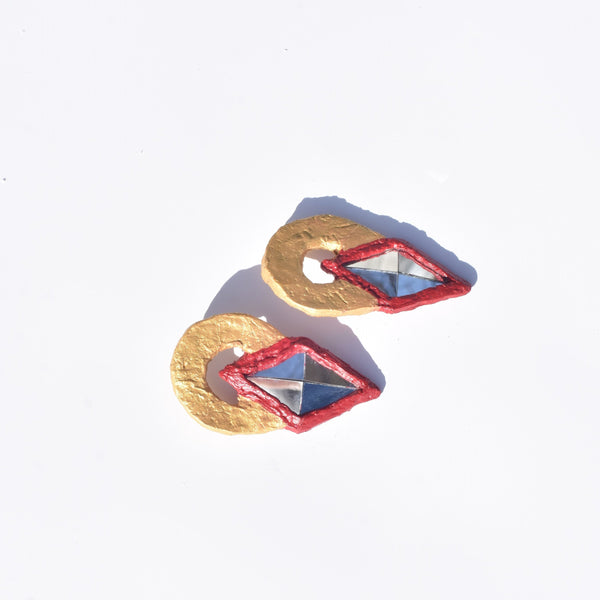 Ram's Horn Mirror Earrings