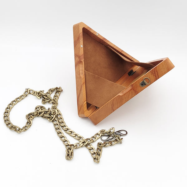 Triangle Wooden Clutch with Shirokhorshid Accent