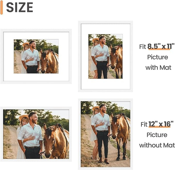 White Frame with Mat for 8.5"x11" Posters