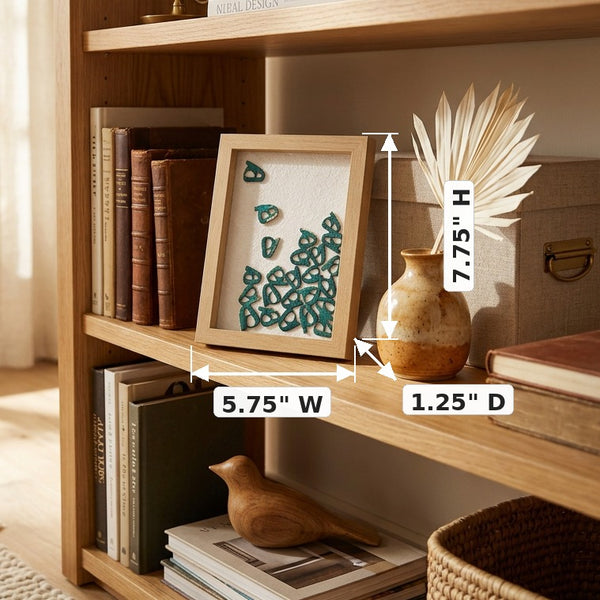 Falling He Handmade Decorative Frame — dimensions: 5.75" W × 7.75" H × 1.25" D