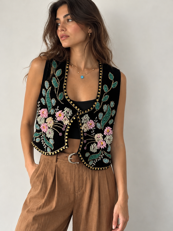 Spring of Abundance Hand Beaded Vest