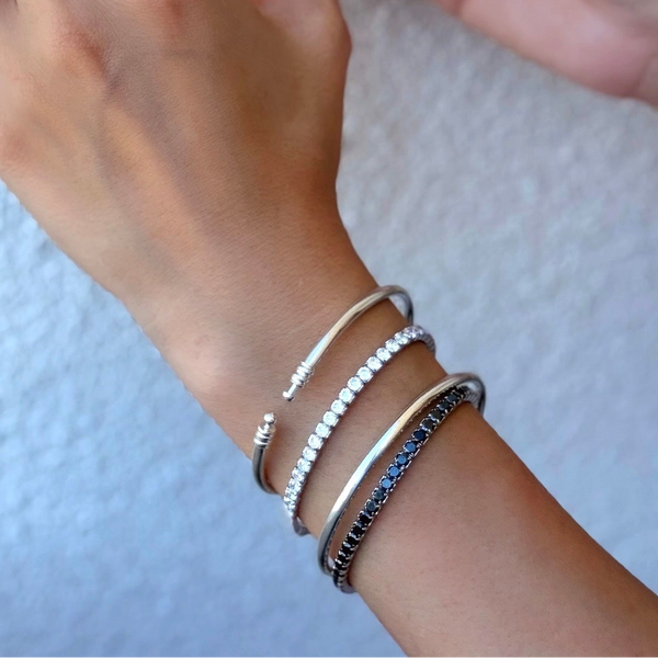 Flexible Plain Silver Bangle