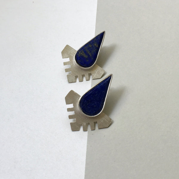 Silver & Lapis lazuli Earring