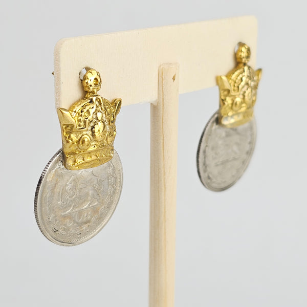 Crown with Pahlavi Coin Earrings