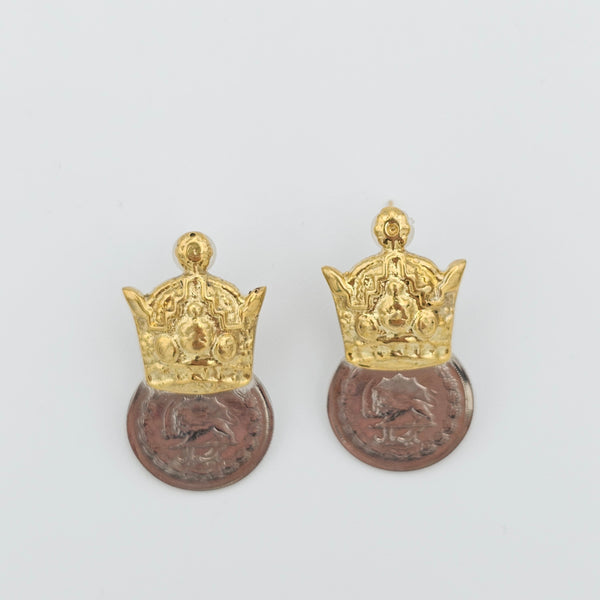 Crown with Pahlavi Coin Earrings