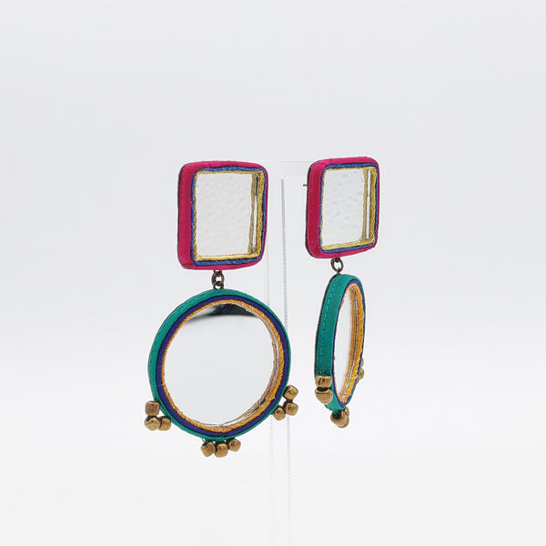 Square & Circle Mirror Earrings