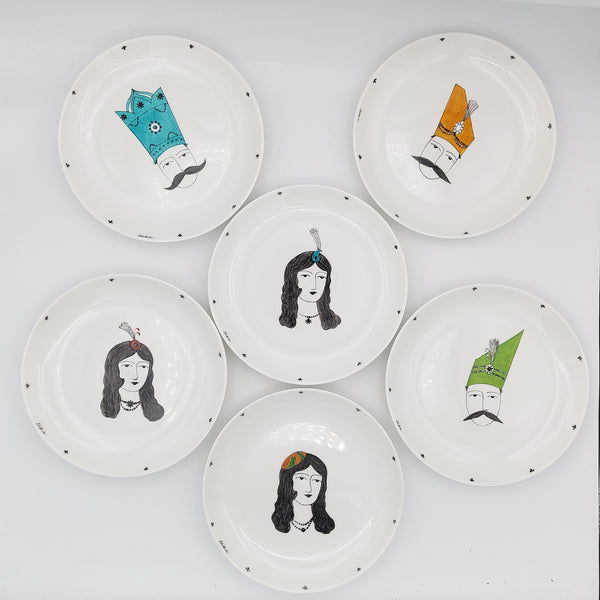 Hand Painted Qajar Couples Appetizer plates
