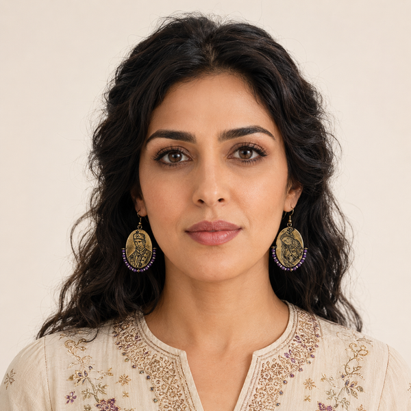 Persian Miniature Brass Earrings