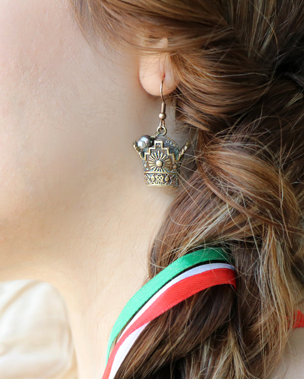 Crown Bronze Earrings