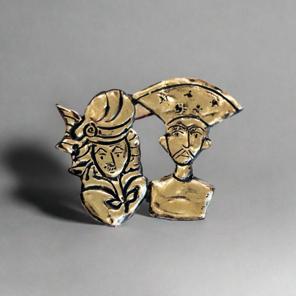 Darbari Handmade Bronze Brooch