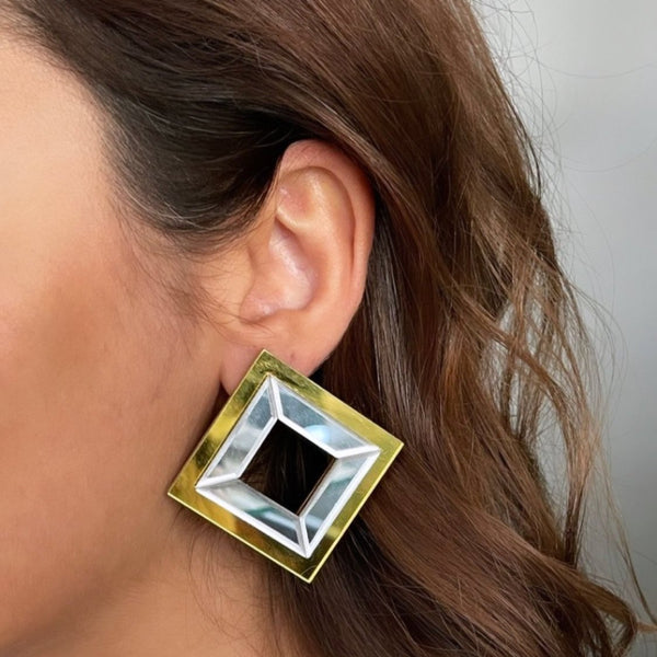 Square L L Earrings