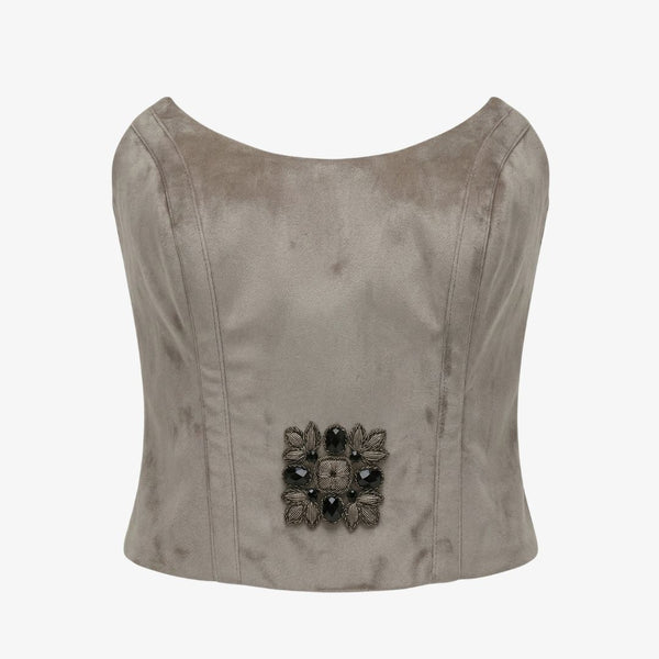 Gray Diba Velvet Corset