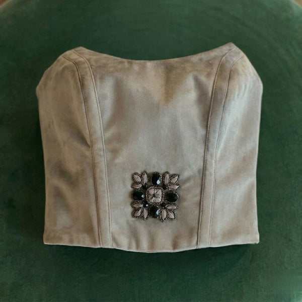 Gray Diba Velvet Corset