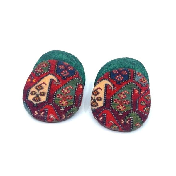 Paisley-Pattern Paper Mache Earrings
