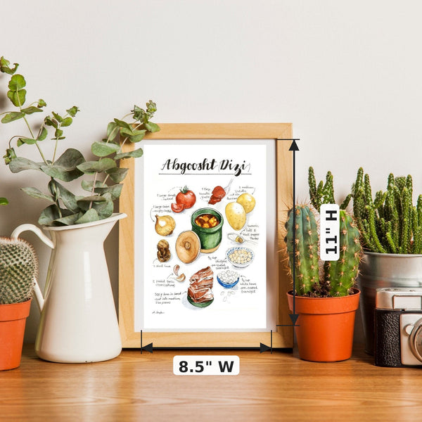 Abgousht Dizi Recipe Print — dimensions: 8.5" W x 11" H
