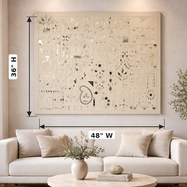 Sahra-ye Noor Lippan Wall Art — dimensions: 48" W × 36" H × 1.5" D