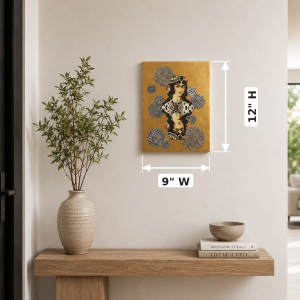 "Qajar Shahdokht In My Studio" Wall Art — dimensions: 9" W × 12" H