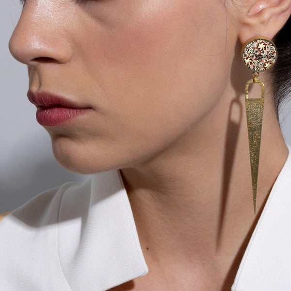 Septum-Khatam Brass Earring with gold finish