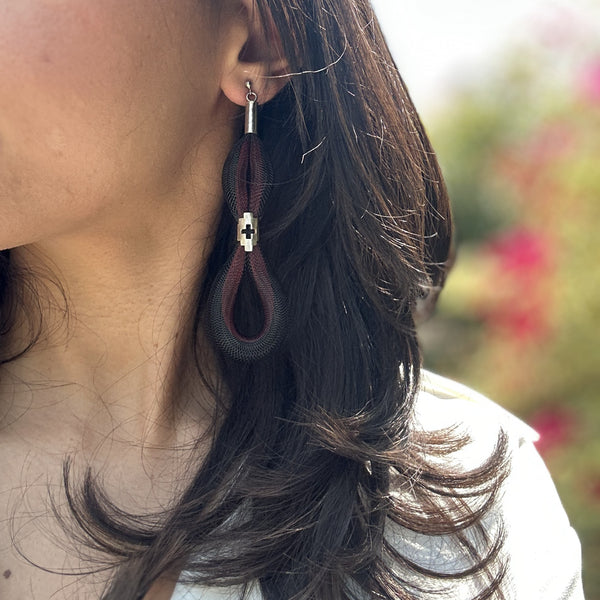 Silver & Mesh Earring