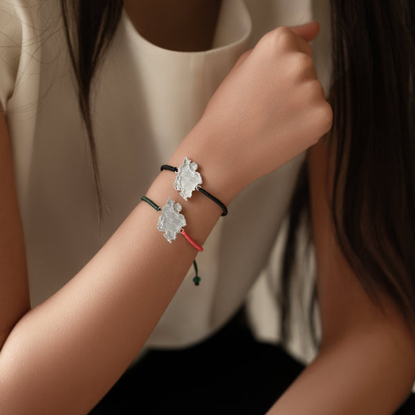 Unisex Iran Map Silver Bracelet