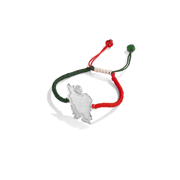 Unisex Iran Map Silver Bracelet