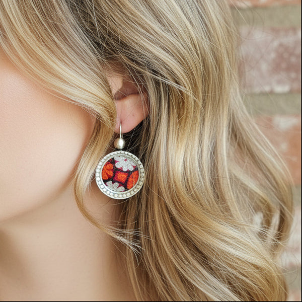 Bahar Silver Textile Earrings