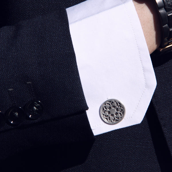 Persian Pattern Silver Cufflinks