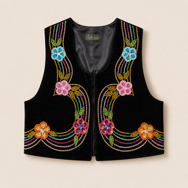 Flower Garden Hand Beaded Vest