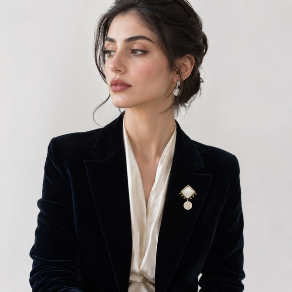 Diamond Brooch with Pahlavi Coin