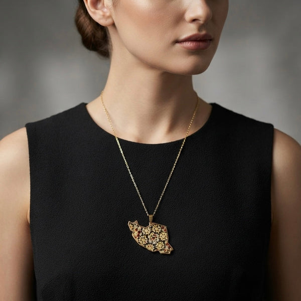 Dena Iran 22K Gold-Plated Khatam Necklace