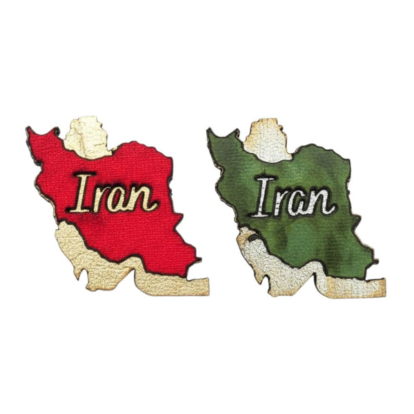 Iran Map English Velvet Pin