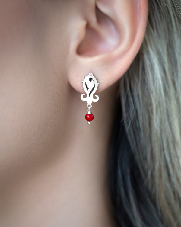 Tulip Silver Earring