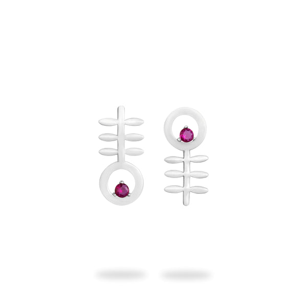 Small Minimal Asymmetrical Flower Earrings