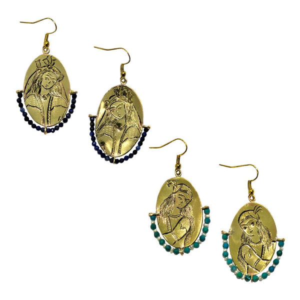 Persian Miniature Brass Earrings