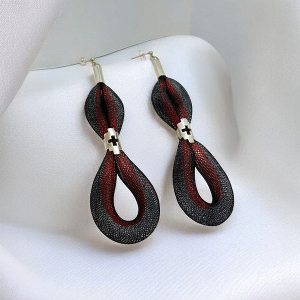 Silver & Mesh Earring