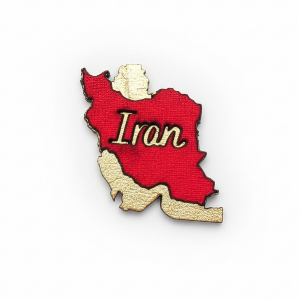 Iran Map English Velvet Pin