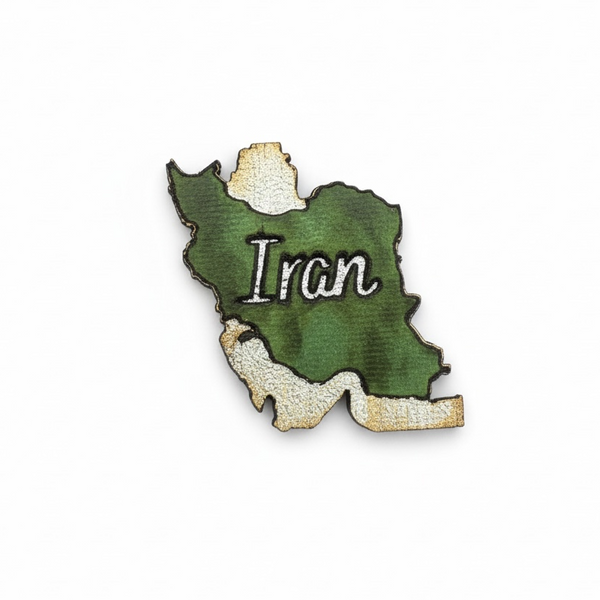Iran Map English Velvet Pin