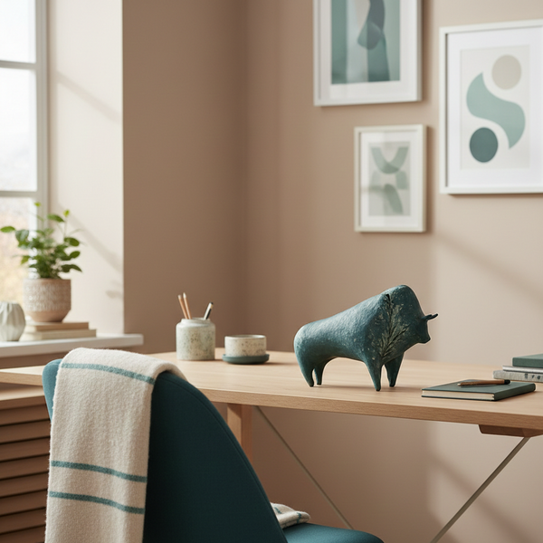 The Silent Forest Bull Papier-Mâché Statue Sculpture