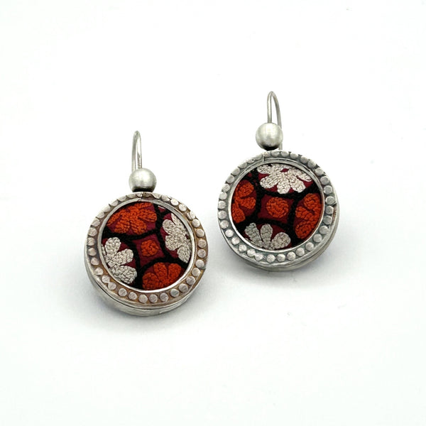 Bahar Silver Textile Earrings
