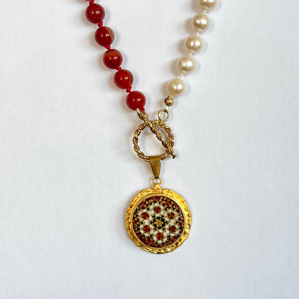 Goli Pearl & Carnelian Necklace