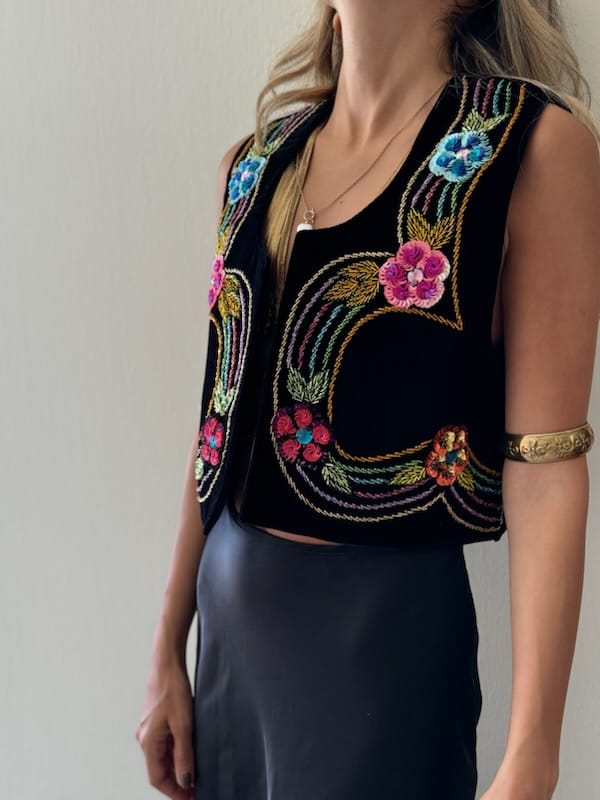 Flower Garden Hand Beaded Vest