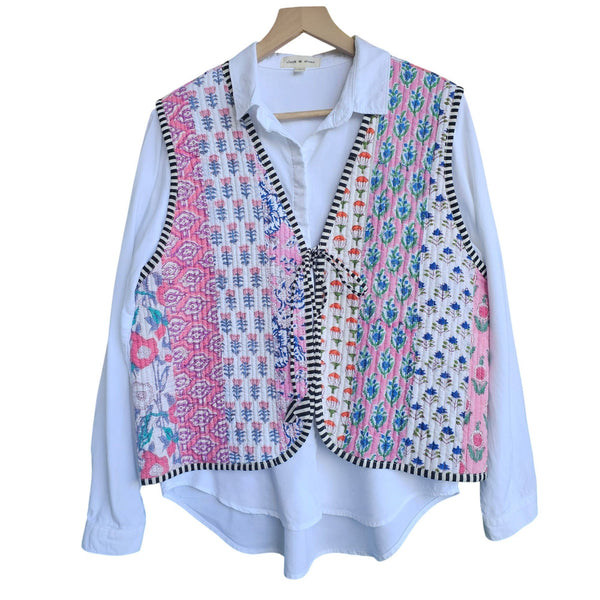 Pink Blossom Quilted Vest