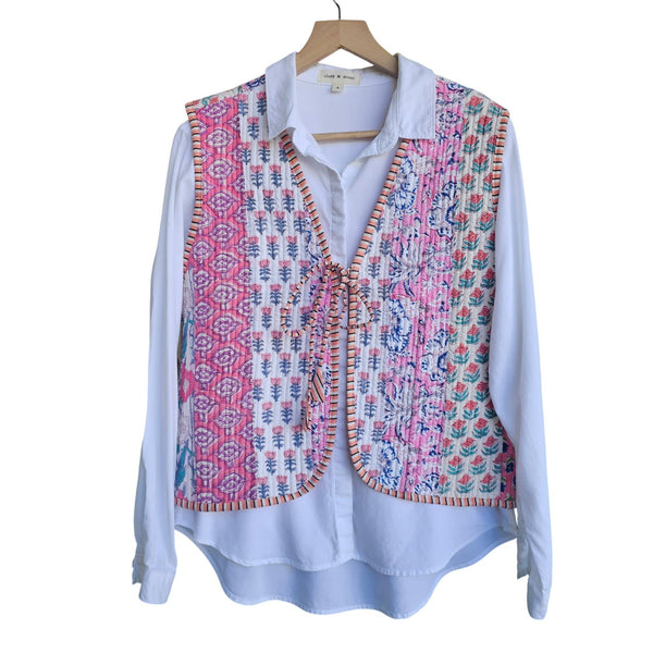 Pink Pattern Quilted Vest