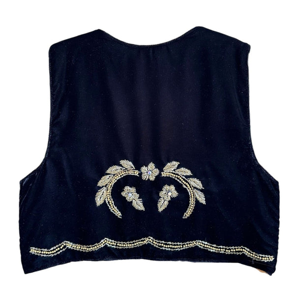 Golden Flower Hand Beaded Vest