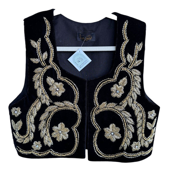 Golden Flower Hand Beaded Vest
