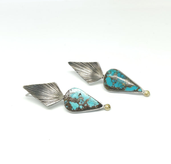 Silver Turquois Arrow Earrings