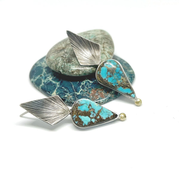 Silver Turquois Arrow Earrings