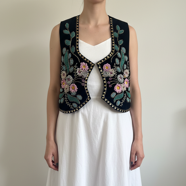 Spring of Abundance Hand Beaded Vest