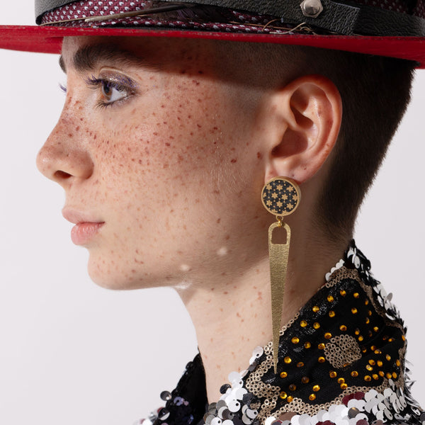 Septum-Khatam Brass Earring with gold finish