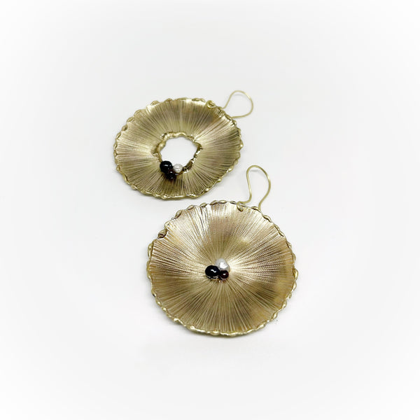 Sunflower Brass Earrings